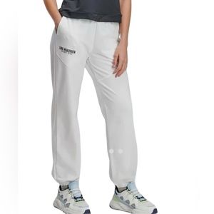 Women's White Cotton Sweatpants Joggers Relaxed Sports Pants Size M
